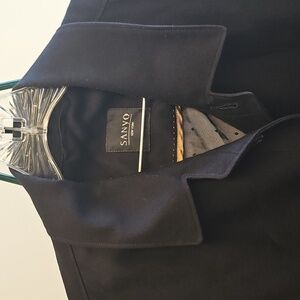 Vintage 90s Sanyo black overcoat.  Lovely well made coat.